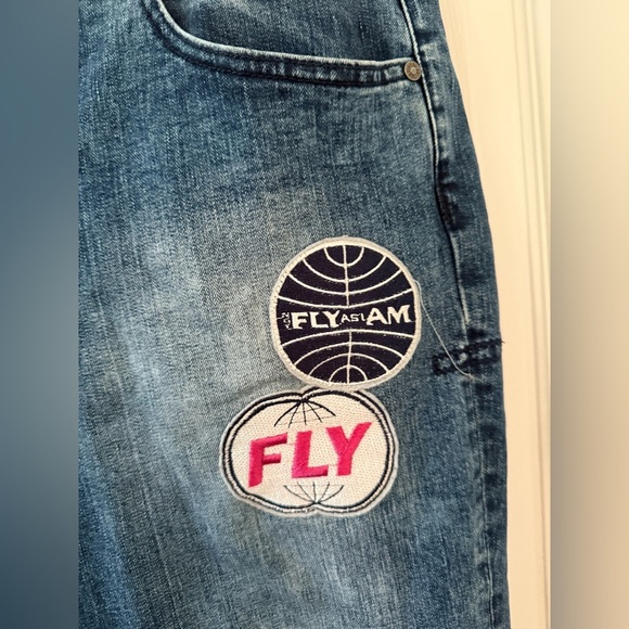 Born Fly Cloud Hopper Patched/Logo Jeans. Men's Size 36 - Picture 4 of 11